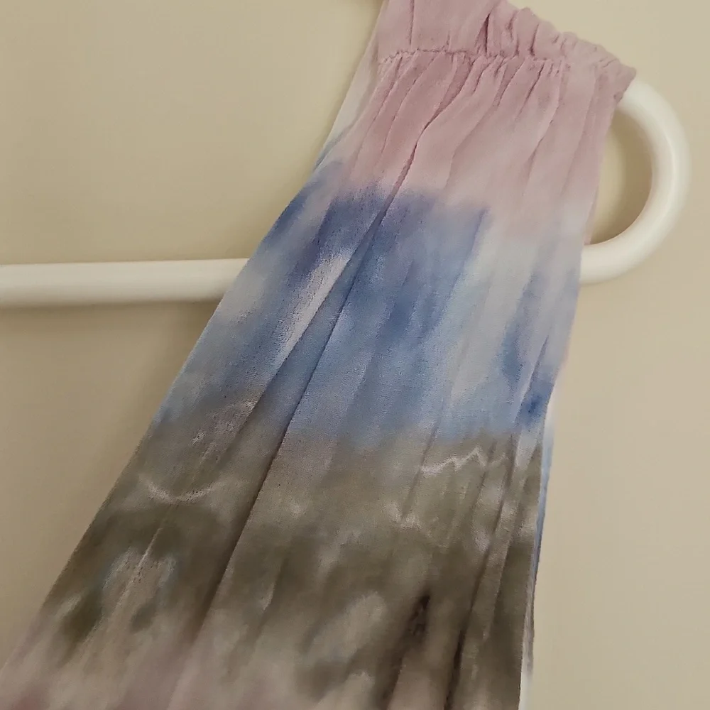 Young Fabulous & Broke Tie Dye Pink and White Sleeveless V-Neck Maxi Sundress XL - Picture 5 of 14